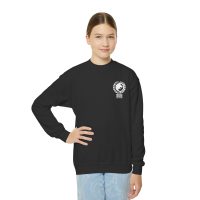 Carbon Fiber Logo, Youth Crewneck Sweatshirt - Image 6